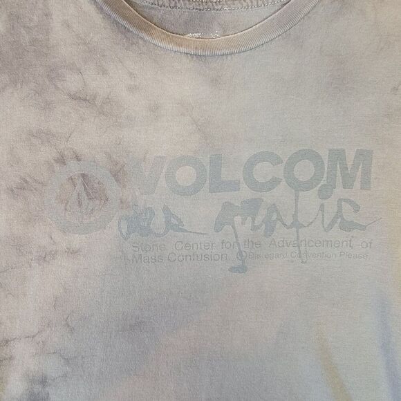 Volcom V-Stain Shirt Men's Medium Gray Tie Dye Distressed USA Made Stone Center - Picture 2 of 11